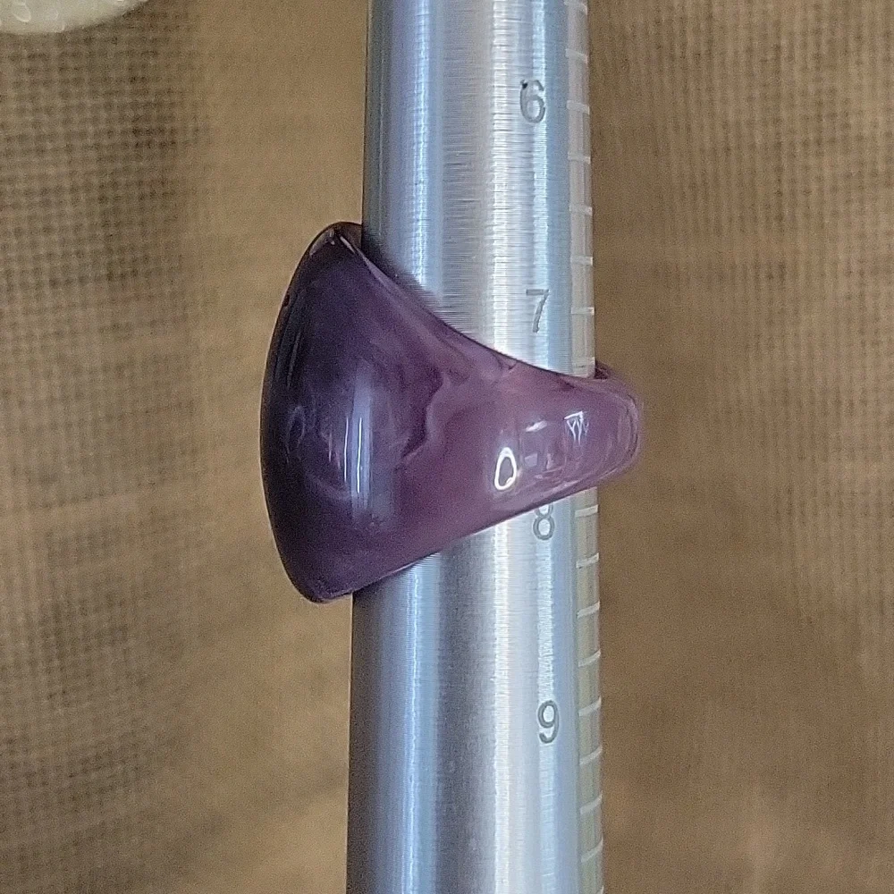 BOLD PURPLE SWIRL DOME RING, METAL FREE